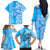 Custom Hawaii Kauai Island Family Matching Off Shoulder Long Sleeve Dress and Hawaiian Shirt Hibiscus Pattern Seamless Tribal Simple Blue LT03 - Polynesian Pride