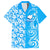 Custom Hawaii Kauai Island Family Matching Off Shoulder Maxi Dress and Hawaiian Shirt Hibiscus Pattern Seamless Tribal Simple Blue LT03 Dad's Shirt - Short Sleeve Blue - Polynesian Pride