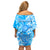 Custom Hawaii Kauai Island Off Shoulder Short Dress Hibiscus Pattern Seamless Tribal Simple Blue LT03 - Polynesian Pride