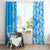 Custom Hawaii Kauai Island Window Curtain Hibiscus Pattern Seamless Tribal Simple Blue LT03 - Polynesian Pride