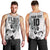 Custom Fiji Rugby Pacific Champions 2024 Men Tank Top Anniversary 7 Titles - Fijians Rugby and Tapa Hibiscus White Art