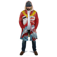 Hawaiian Mele Kalikimaka Cloak Funny Santa Riding Lei Dolphin with Kakau Tattoos - Polynesian Pride