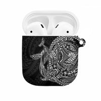 Hawaiian Whales Polynesian Art Motifs AirPods Case Black Color - Polynesian Pride