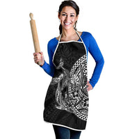 Hawaiian Whales Polynesian Art Motifs Apron Black Color - Polynesian Pride