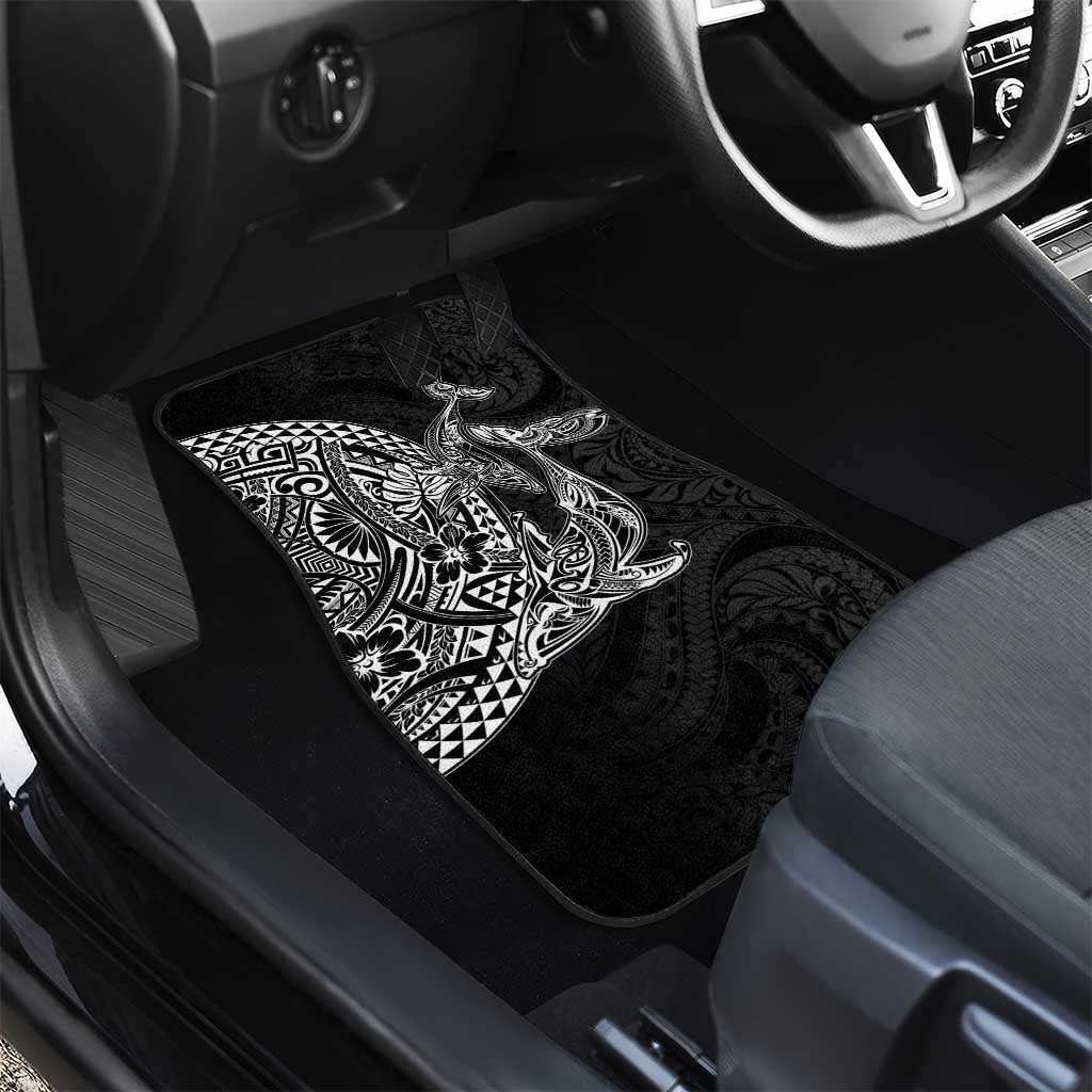 Hawaiian Whales Polynesian Art Motifs Car Mats Black Color - Polynesian Pride