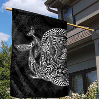 Hawaiian Whales Polynesian Art Motifs Garden Flag Black Color LT03 - Polynesian Pride