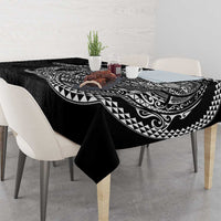 Hawaiian Whales Polynesian Art Motifs Tablecloth Black Color - Polynesian Pride