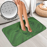 Hawaiian Whales Polynesian Art Motifs Bathroom Set Green Color - Polynesian Pride