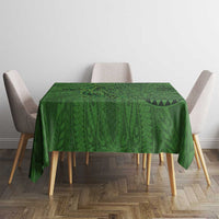 Hawaiian Whales Polynesian Art Motifs Tablecloth Green Color - Polynesian Pride