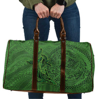 Hawaiian Whales Polynesian Art Motifs Travel Bag Green Color - Polynesian Pride