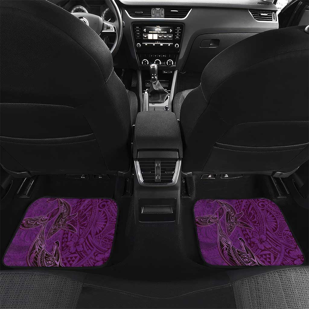 Hawaiian Whales Polynesian Art Motifs Car Mats Purple Color - Polynesian Pride