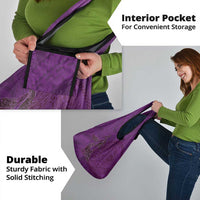 Hawaiian Whales Polynesian Art Motifs Grocery Bag Purple Color - Polynesian Pride