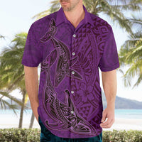 Hawaiian Whales Polynesian Art Motifs Hawaiian Shirt Purple Color - Polynesian Pride