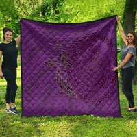 Hawaiian Whales Polynesian Art Motifs Quilt Purple Color - Polynesian Pride