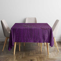Hawaiian Whales Polynesian Art Motifs Tablecloth Purple Color - Polynesian Pride