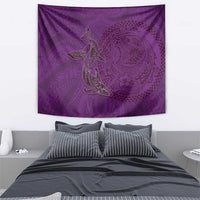 Hawaiian Whales Polynesian Art Motifs Tapestry Purple Color - Polynesian Pride