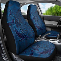Hawaiian Whales Polynesian Art Motifs Car Seat Cover Blue Color - Polynesian Pride