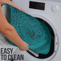 Hawaiian Whales Polynesian Art Motifs Bathroom Set Turquoise Color - Polynesian Pride