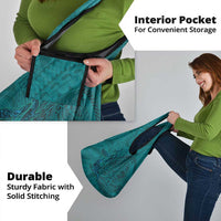 Hawaiian Whales Polynesian Art Motifs Grocery Bag Turquoise Color - Polynesian Pride