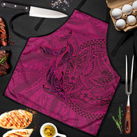 Hawaiian Whales Polynesian Art Motifs Apron Pink Color - Polynesian Pride