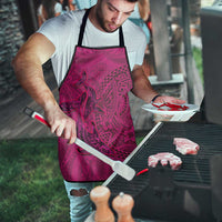 Hawaiian Whales Polynesian Art Motifs Apron Pink Color - Polynesian Pride