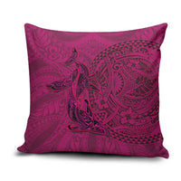 Hawaiian Whales Polynesian Art Motifs Pillow Cover Pink Color - Polynesian Pride