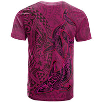 Hawaiian Whales Polynesian Art Motifs T Shirt Pink Color - Polynesian Pride