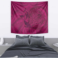 Hawaiian Whales Polynesian Art Motifs Tapestry Pink Color - Polynesian Pride