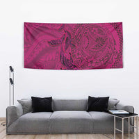 Hawaiian Whales Polynesian Art Motifs Tapestry Pink Color - Polynesian Pride