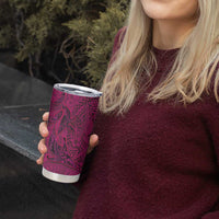 Hawaiian Whales Polynesian Art Motifs Tumbler Cup Pink Color - Polynesian Pride