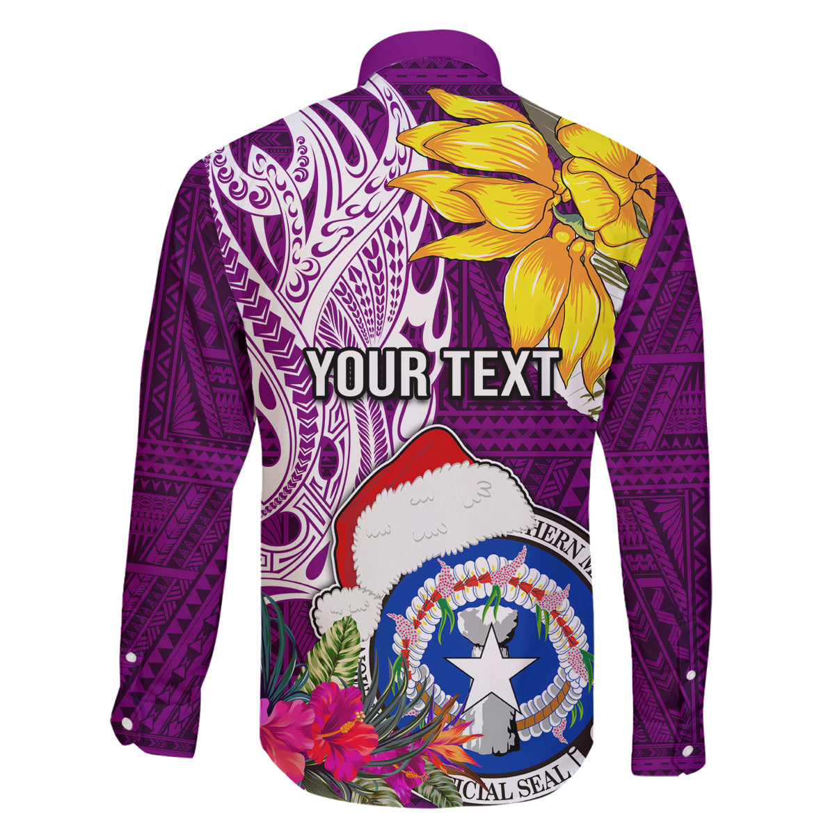 Custom Northern Mariana Islands Christmas Family Matching Off Shoulder Short Dress and Hawaiian Shirt Funny Santa Hug Latte Stone Ylang-ylang and Polynesia Pattern Pink LT03 - Polynesian Pride