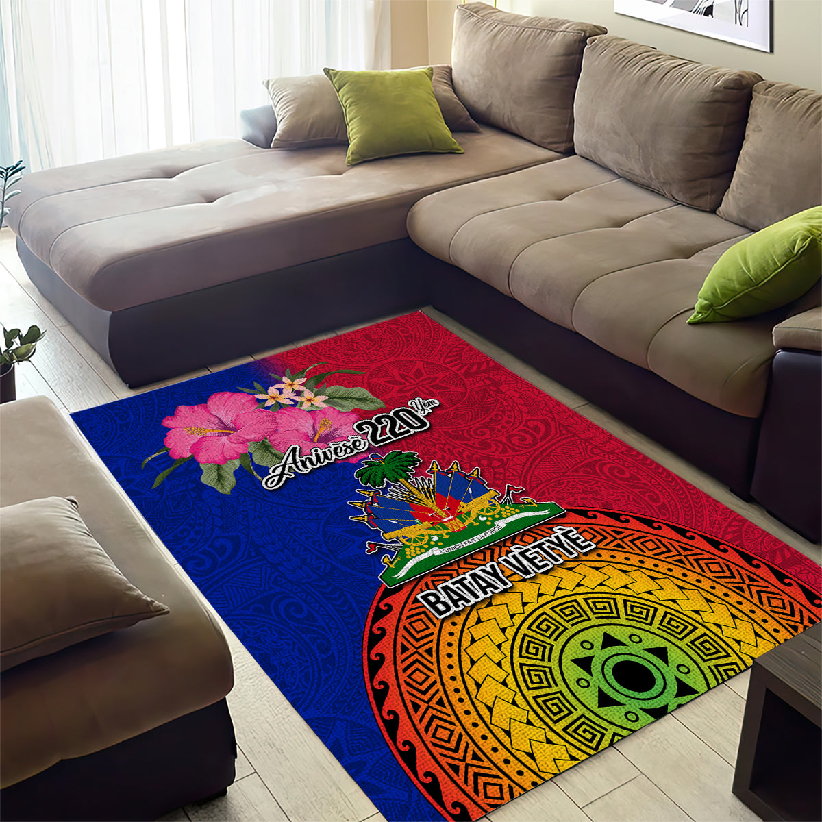 Haiti Battle of Vertieres Area Rug The Haitian Revolution 220th Anniversary Polynesian Style LT03 - Polynesian Pride