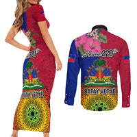 Haiti Battle of Vertieres Couples Matching Short Sleeve Bodycon Dress and Long Sleeve Button Shirt The Haitian Revolution 220th Anniversary Polynesian Style LT03 - Polynesian Pride