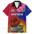 Haiti Battle of Vertieres Family Matching Off Shoulder Long Sleeve Dress and Hawaiian Shirt The Haitian Revolution 220th Anniversary Polynesian Style LT03 Dad's Shirt - Short Sleeve Red - Polynesian Pride
