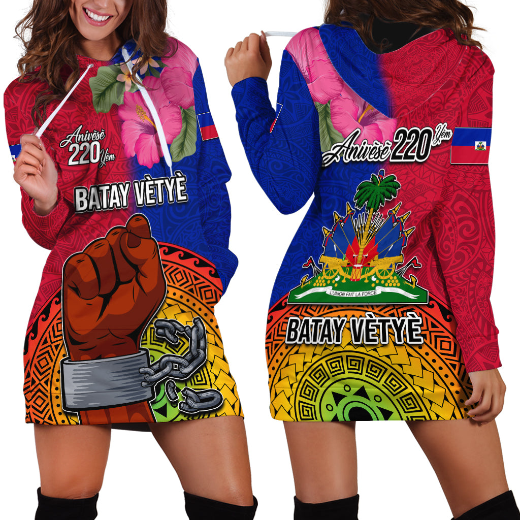 Haiti Battle of Vertieres Hoodie Dress The Haitian Revolution 220th Anniversary Polynesian Style LT03 - Polynesian Pride