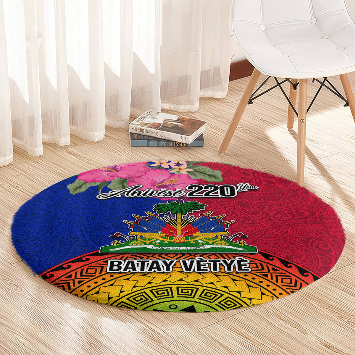 Haiti Battle of Vertieres Round Carpet The Haitian Revolution 220th Anniversary Polynesian Style LT03 - Polynesian Pride
