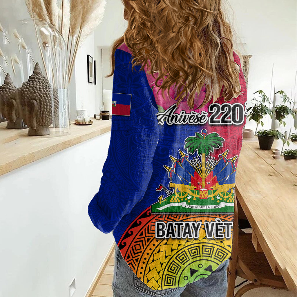 Haiti Battle of Vertieres Women Casual Shirt The Haitian Revolution 220th Anniversary Polynesian Style LT03 - Polynesian Pride