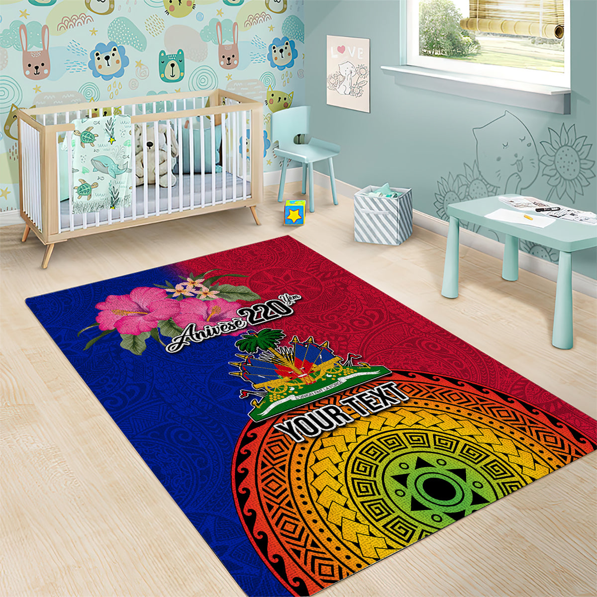 Personalised Haiti Battle of Vertieres Area Rug The Haitian Revolution 220th Anniversary Polynesian Style LT03 - Polynesian Pride