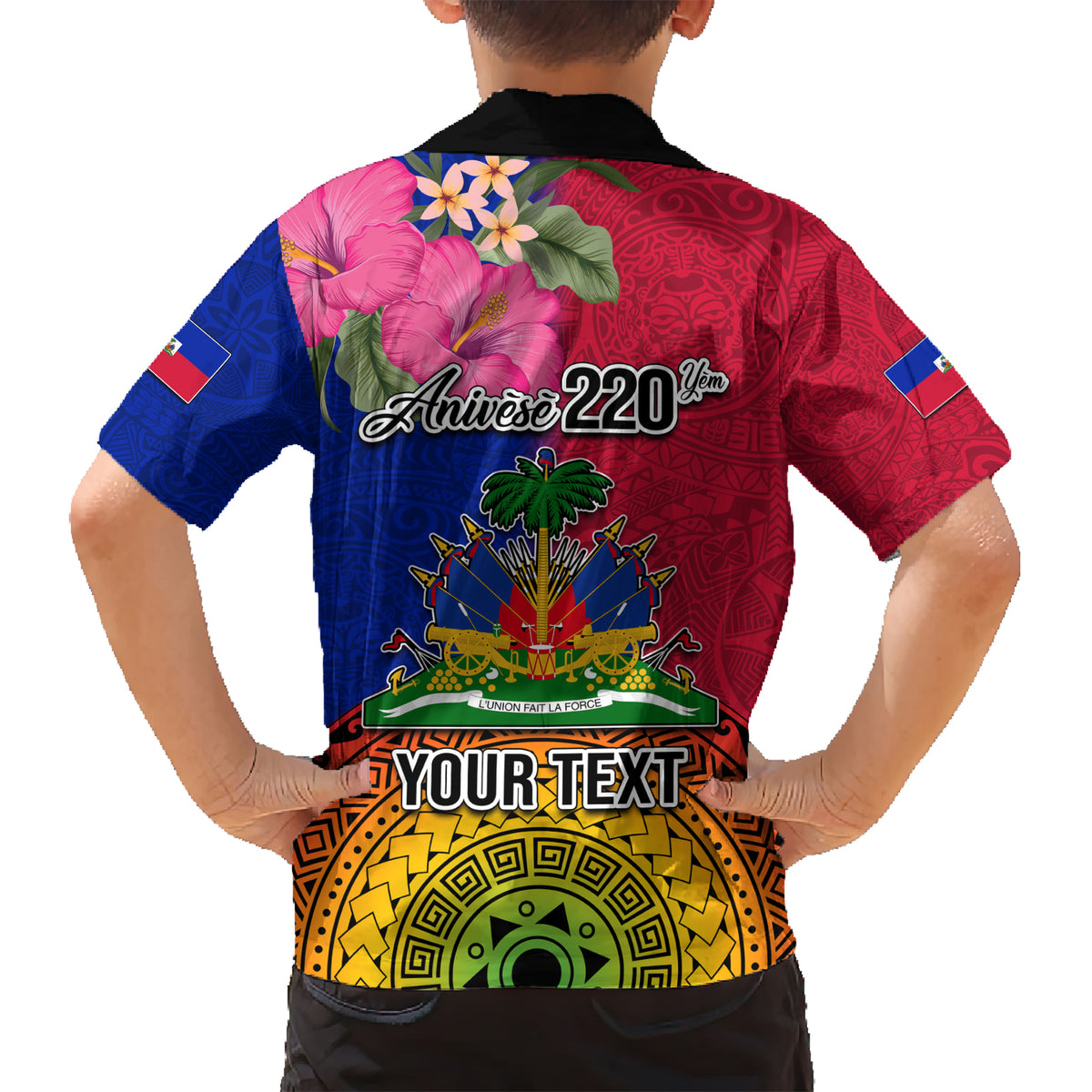 Personalised Haiti Battle of Vertieres Kid Hawaiian Shirt The Haitian Revolution 220th Anniversary Polynesian Style LT03 - Polynesian Pride