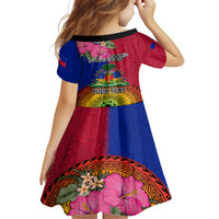 Personalised Haiti Battle of Vertieres Kid Short Sleeve Dress The Haitian Revolution 220th Anniversary Polynesian Style LT03 - Polynesian Pride