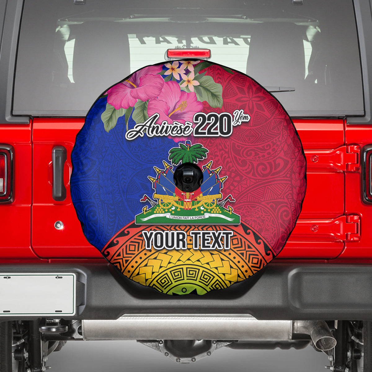 Personalised Haiti Battle of Vertieres Spare Tire Cover The Haitian Revolution 220th Anniversary Polynesian Style LT03 - Polynesian Pride