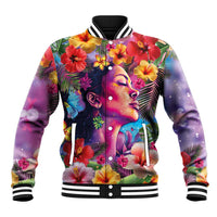 Polynesian Women Baseball Jacket Tropical Plant - Vibrant Surreal Dreamscape Vibe LT03 Unisex Pink-Purple - Polynesian Pride
