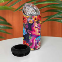 Polynesian Women 4 in 1 Can Cooler Tumbler Tropical Plant - Vibrant Surreal Dreamscape Vibe LT03 - Polynesian Pride