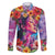 Polynesian Women Family Matching Off The Shoulder Long Sleeve Dress and Hawaiian Shirt Tropical Plant - Vibrant Surreal Dreamscape Vibe