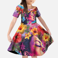 Polynesian Women Family Matching Summer Maxi Dress and Hawaiian Shirt Tropical Plant - Vibrant Surreal Dreamscape Vibe
