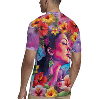 Polynesian Women Rugby Jersey Tropical Plant - Vibrant Surreal Dreamscape Vibe