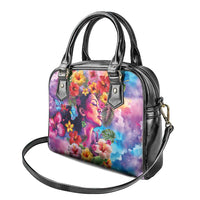 Polynesian Women Shoulder Handbag Tropical Plant - Vibrant Surreal Dreamscape Vibe