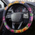 Polynesian Women Steering Wheel Cover Tropical Plant - Vibrant Surreal Dreamscape Vibe