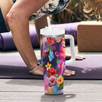 Polynesian Women Tumbler With Handle Tropical Plant - Vibrant Surreal Dreamscape Vibe LT03 - Polynesian Pride
