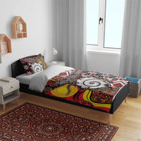 Personalised Aotearoa and Australia Together Bedding Set Koru and Kangaroo - Taniko with Aboriginal Motif LT03 - Polynesian Pride